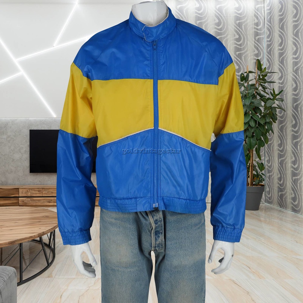 70s Vintage Silton California Color Block Two Tone Track Rain Jacket M